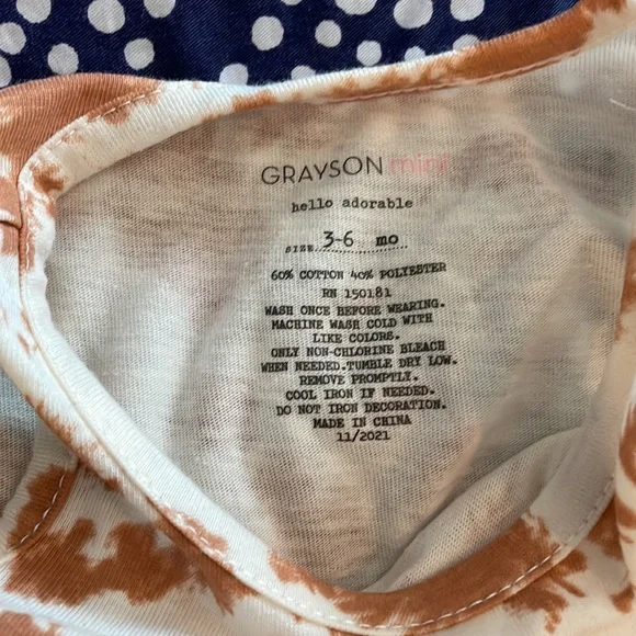Grayson Mini Hello Adorable 3-6m Baby Girl’s Top & Bottom Set - Picture 2 of 5